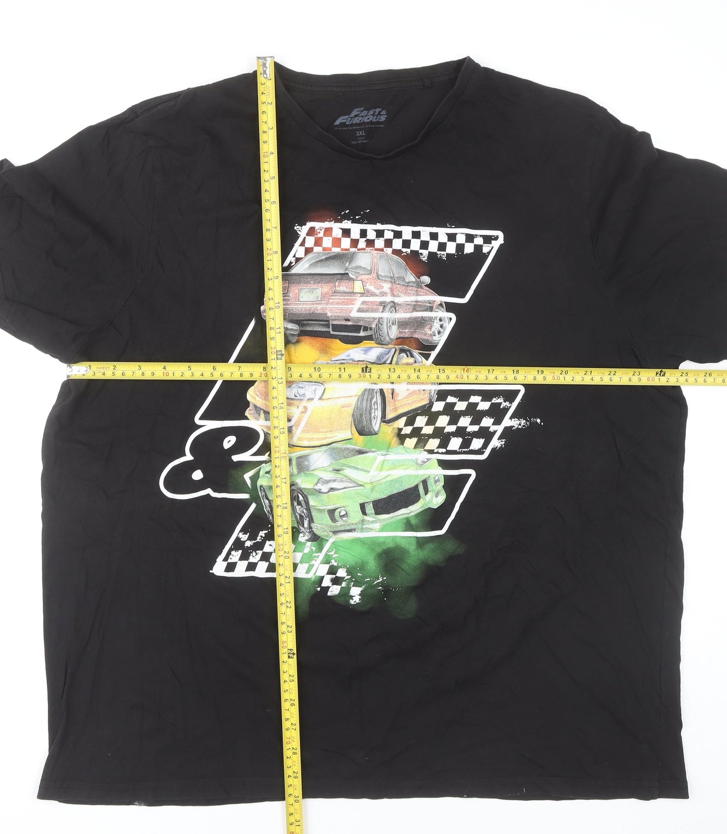 Fast & Furious Men's Black 3XL Graphic Cars T-Shirt Cotton