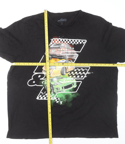 Fast & Furious Men's Black 3XL Graphic Cars T-Shirt Cotton