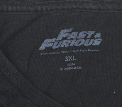 Fast & Furious Men's Black 3XL Graphic Cars T-Shirt Cotton