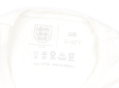 The Football Association Boys White Football Logo T-Shirt 11-12Y Casual Sportswear