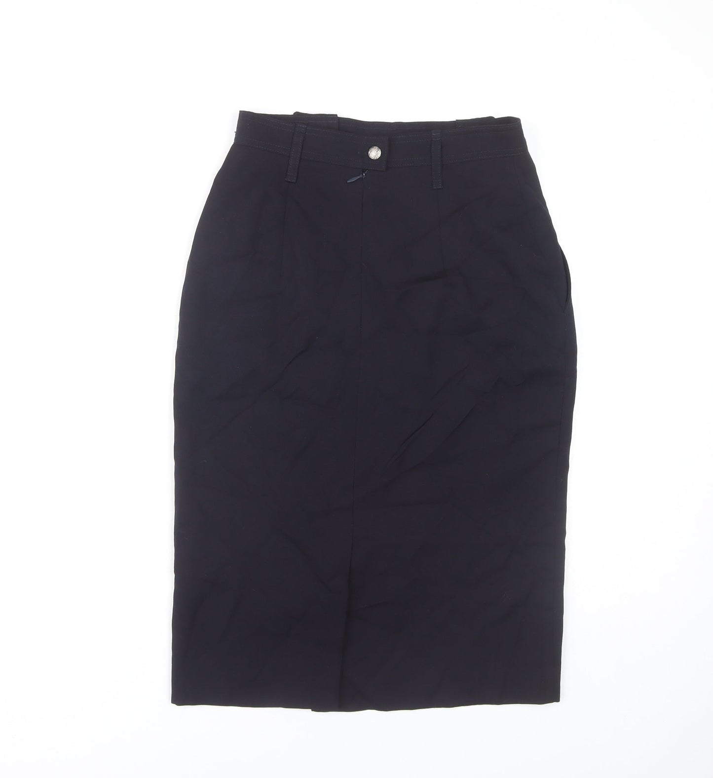 Karl Lagerfeld Womens Black Wool Pencil Midi Skirt Size 10