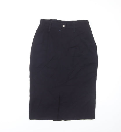 Karl Lagerfeld Womens Black Wool Pencil Midi Skirt Size 10