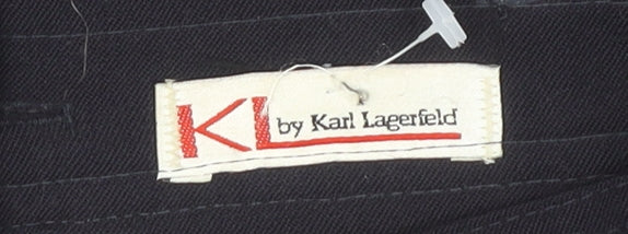 Karl Lagerfeld Womens Black Wool Pencil Midi Skirt Size 10