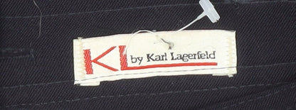 Karl Lagerfeld Womens Black Wool Pencil Midi Skirt Size 10