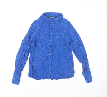 Womens UK Size 14 Sosandar Blue Basic Button-Up