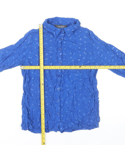 Womens UK Size 14 Sosandar Blue Basic Button-Up