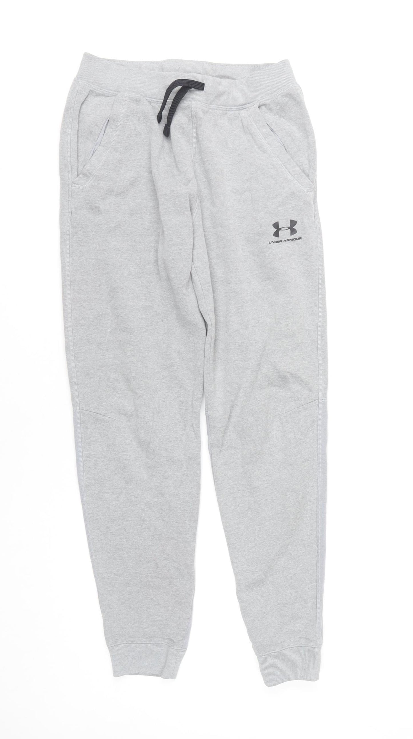 Under Armour Boys Grey XL Jogger Sweatpants with Elastic Waist Pockets