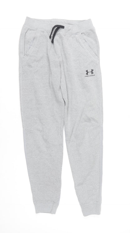 Under Armour Boys Grey XL Jogger Sweatpants with Elastic Waist Pockets