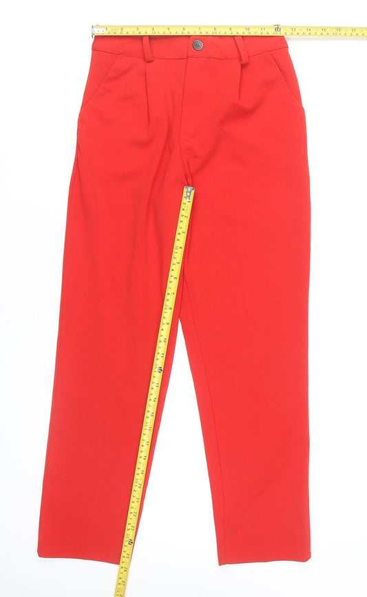 Womens UK Size 6 Boohoo Regular Fit CasualParty/Cocktail Red Trousers