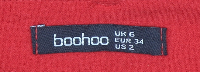 Womens UK Size 6 Boohoo Regular Fit CasualParty/Cocktail Red Trousers