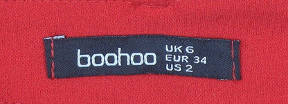 Womens UK Size 6 Boohoo Regular Fit CasualParty/Cocktail Red Trousers