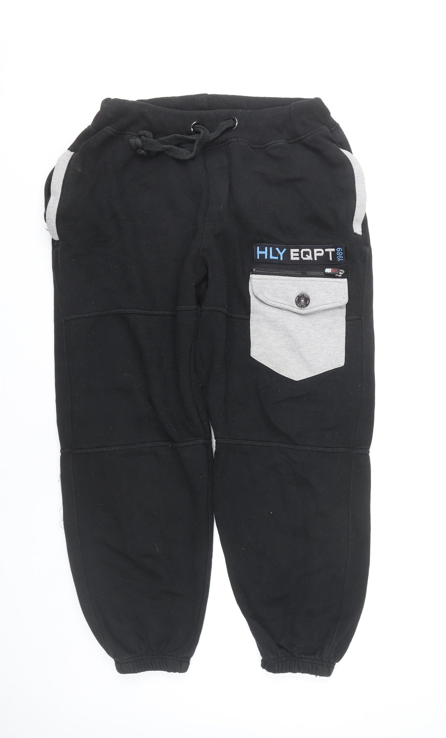 HLY EQPT Men’s Black Jogger Trousers L Cotton Blend Casual