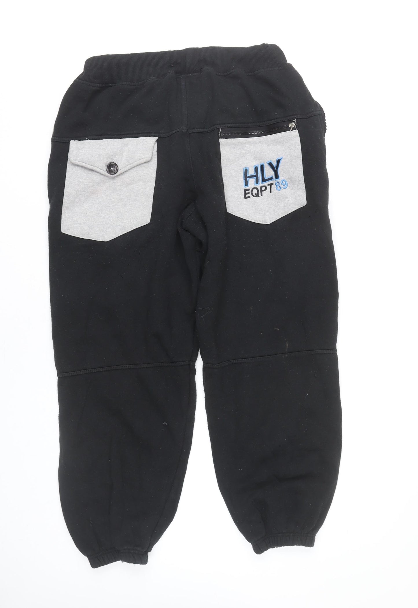 HLY EQPT Men’s Black Jogger Trousers L Cotton Blend Casual