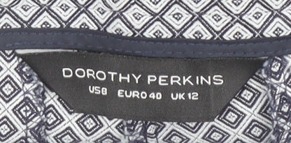 Dorothy Perkins Womens Black Geometric Slim Trousers Size 12