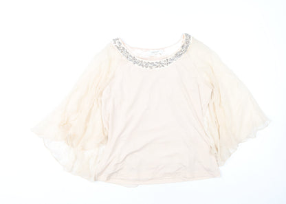 Womens UK Size S Jacques Vert Ivory Tunic Blouse