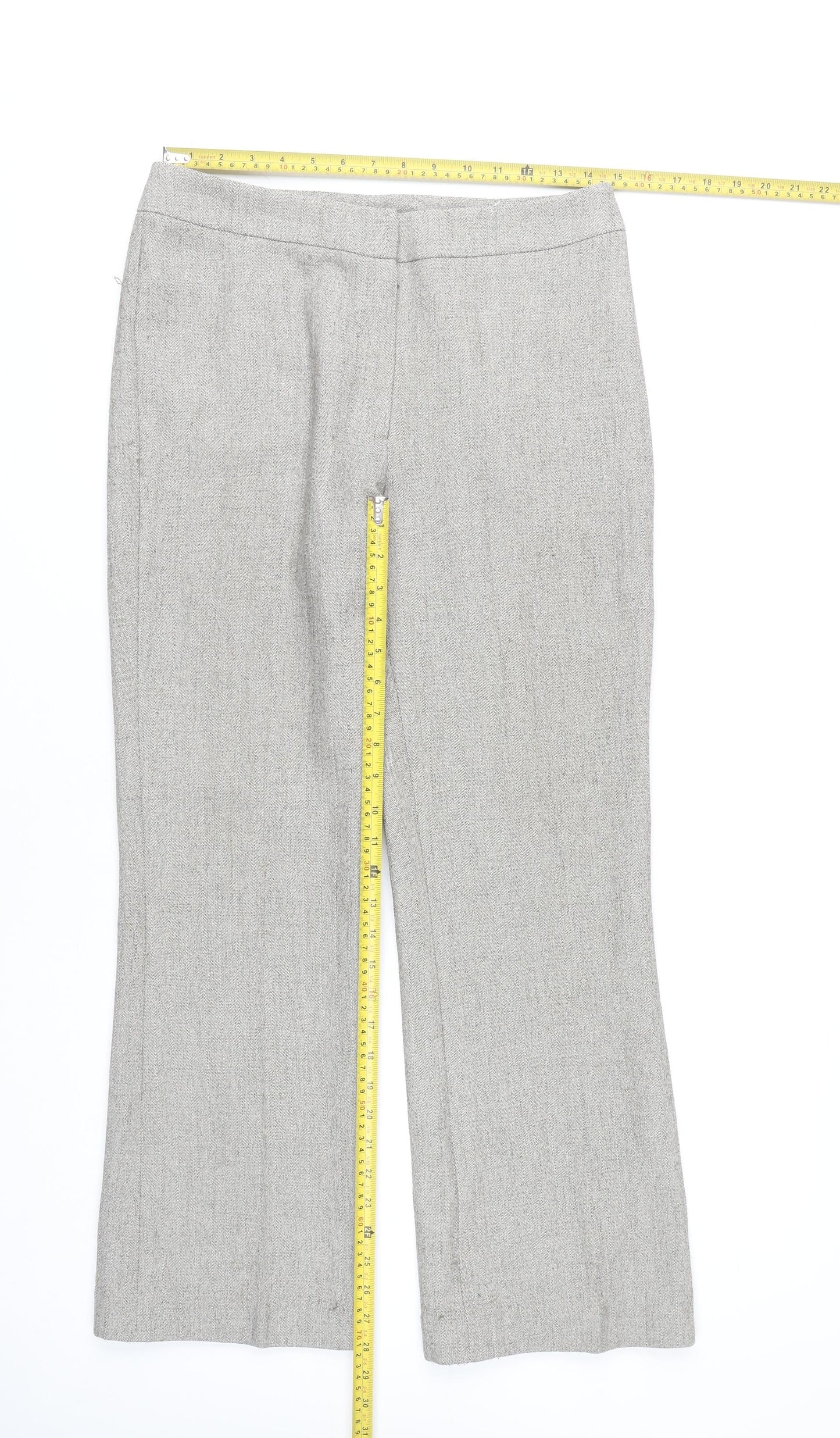 Womens UK Size 12 AMARANTO Regular Fit Dress Pants Grey Trousers