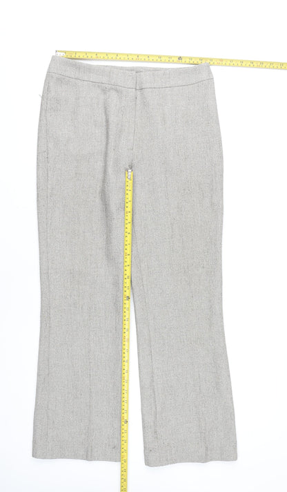 Womens UK Size 12 AMARANTO Regular Fit Dress Pants Grey Trousers