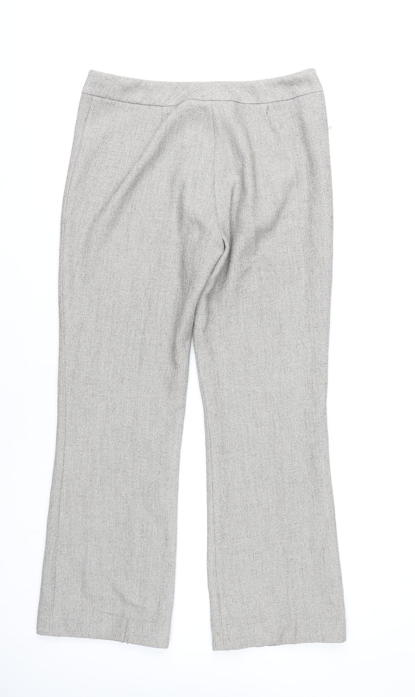 Womens UK Size 12 AMARANTO Regular Fit Dress Pants Grey Trousers