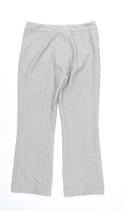 Womens UK Size 12 AMARANTO Regular Fit Dress Pants Grey Trousers