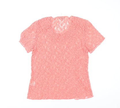 Womens UK Size S Casamia Pink Lace Blouse