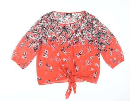 Womens UK Size M Wallis Red Tunic Blouse