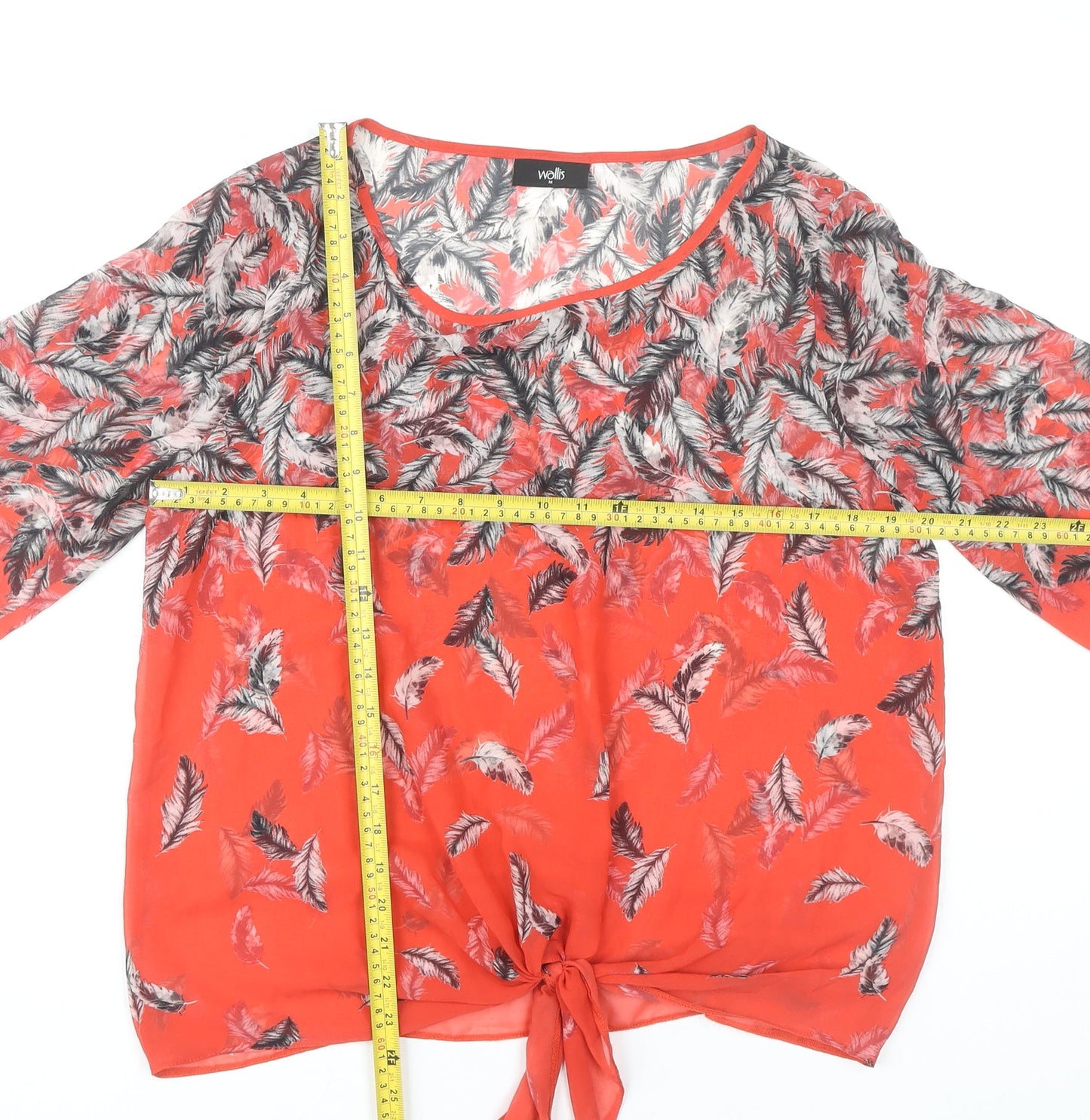 Womens UK Size M Wallis Red Tunic Blouse