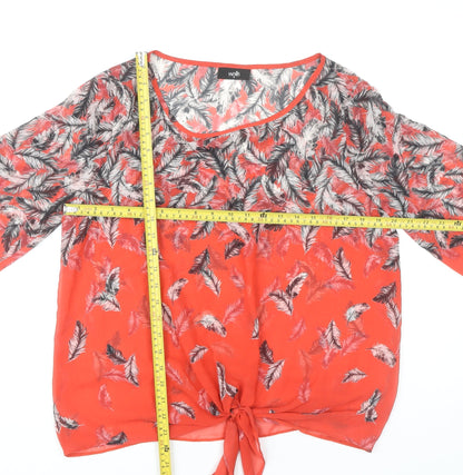 Womens UK Size M Wallis Red Tunic Blouse