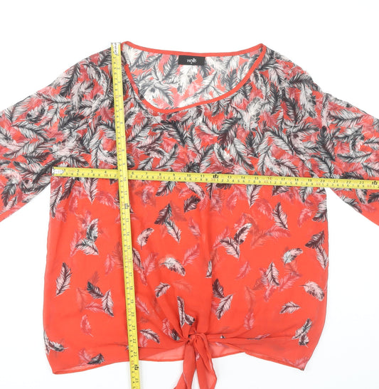 Womens UK Size M Wallis Red Tunic Blouse