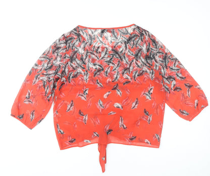 Womens UK Size M Wallis Red Tunic Blouse