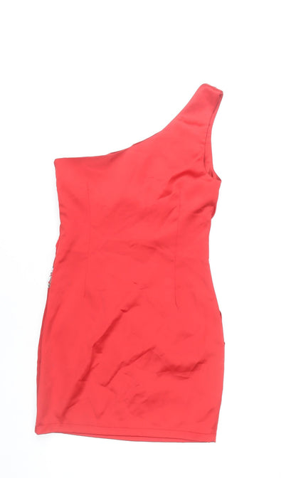AX Paris Women Red Size 8 One Shoulder Bodycon Party Dress