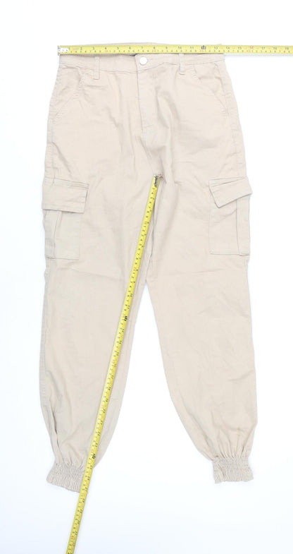 Portobello Punk Women’s Beige Cargo Trousers Size 10 Cotton