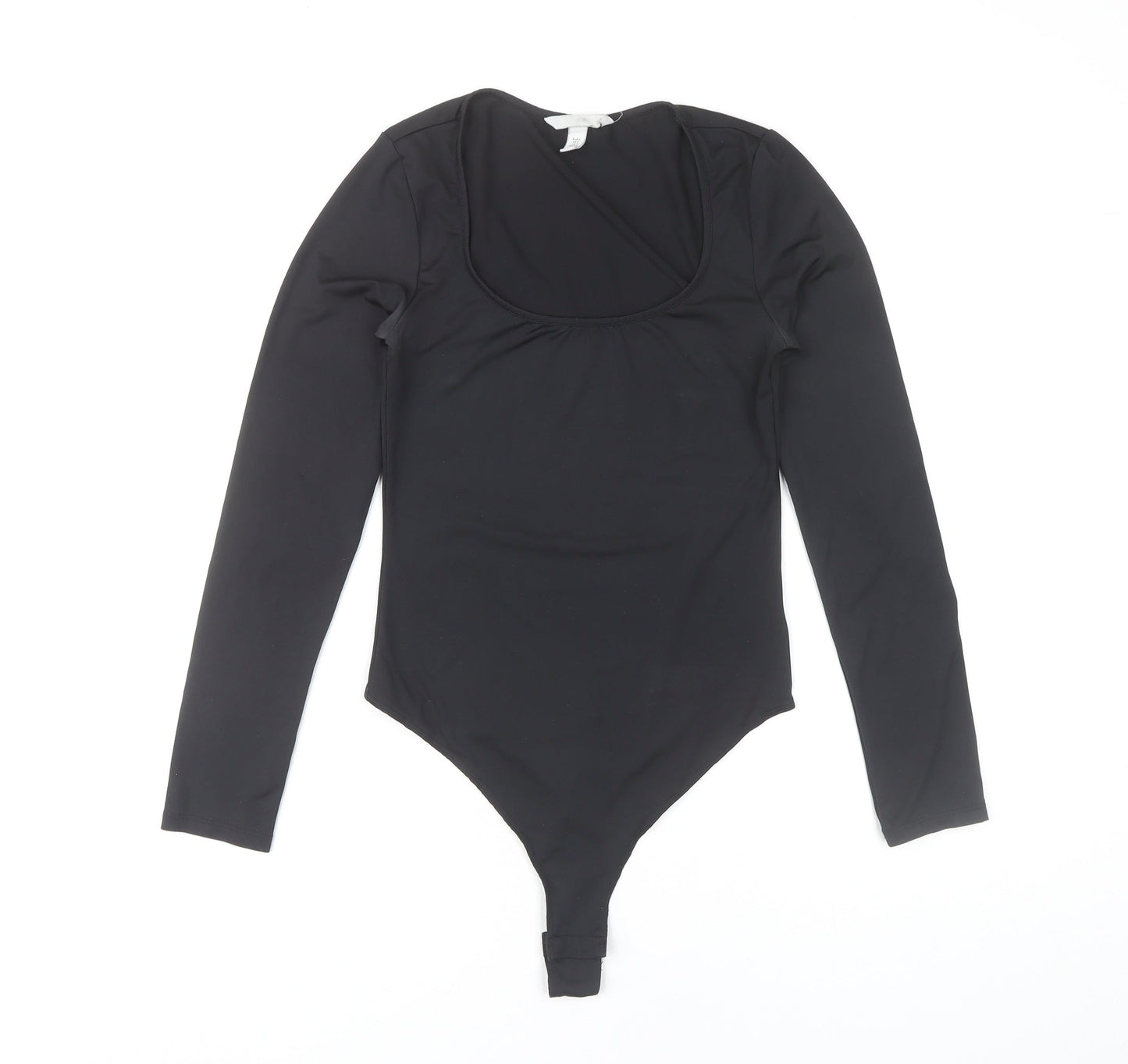 H&M Women’s Black Long Sleeve Bodysuit Size 8 Slim Fit Stretch
