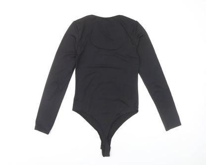 H&M Women’s Black Long Sleeve Bodysuit Size 8 Slim Fit Stretch