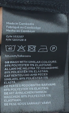 H&M Women’s Black Long Sleeve Bodysuit Size 8 Slim Fit Stretch