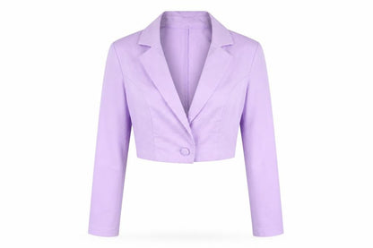 H&M Women’s Purple Cropped Blazer Size 6 Slim Fit Party Jacket
