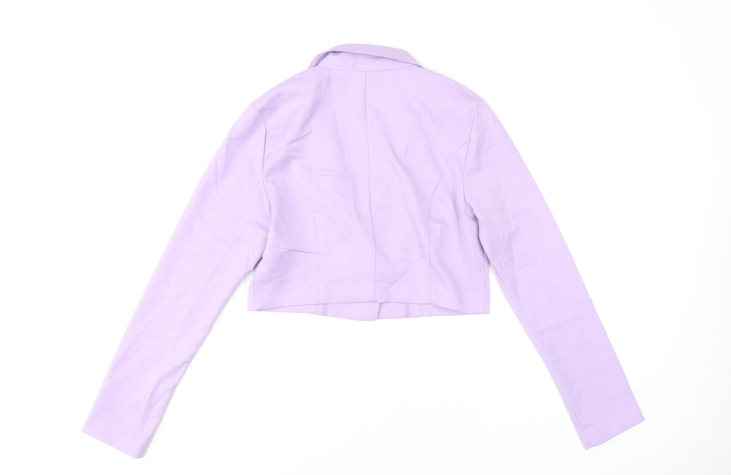 H&M Women’s Purple Cropped Blazer Size 6 Slim Fit Party Jacket