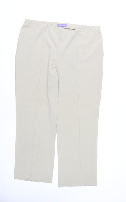 Autonomy Womens Beige Size 20 Straight Leg Dress Trousers