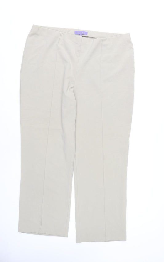 Autonomy Womens Beige Size 20 Straight Leg Dress Trousers