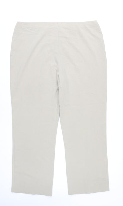 Autonomy Womens Beige Size 20 Straight Leg Dress Trousers