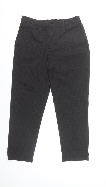 Womens UK Size M Zara Regular Fit Business Workwear Casual Black Trousers