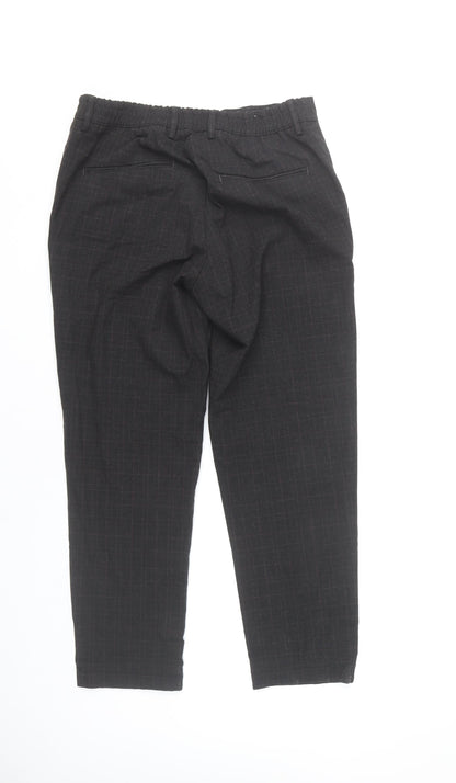 Womens UK Size M Zara Regular Fit Business Workwear Casual Black Trousers
