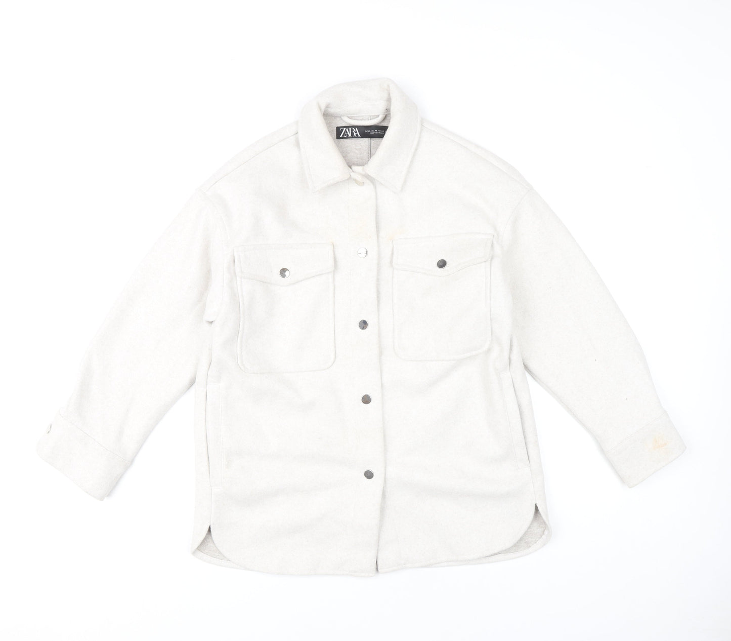 Womens UK Size XS Zara Ivory Basic Jacket