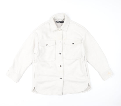 Womens UK Size XS Zara Ivory Basic Jacket