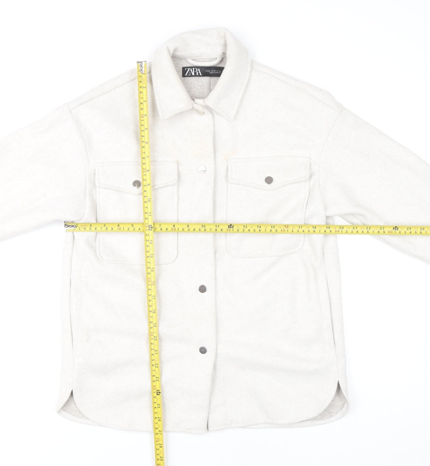 Womens UK Size XS Zara Ivory Basic Jacket