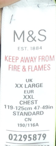 Marks and Spencer Men’s Blue 2XL Full Zip Cable Knit Cotton Jumper