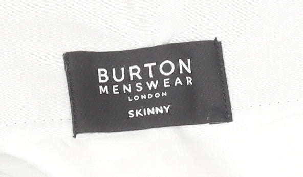 Burton Menswear Men's Grey Check Skinny Fit Formal Dress Trousers Size 32R