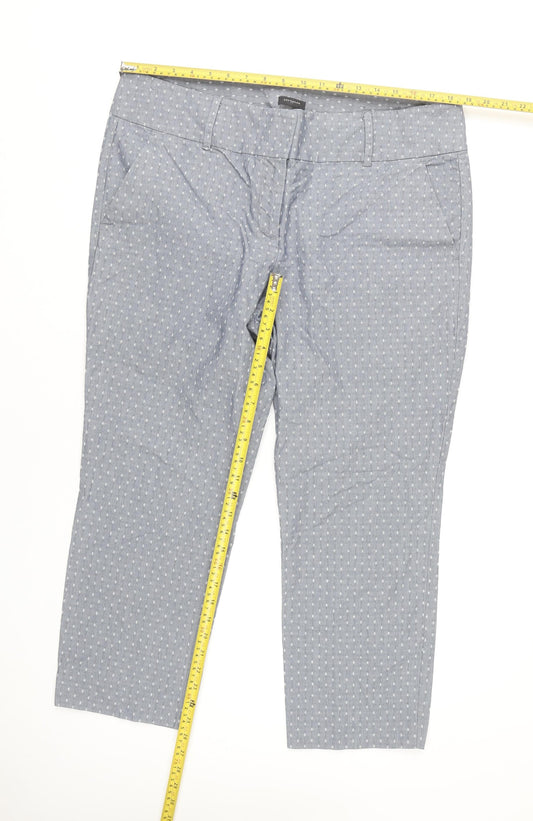 Ann Taylor Women’s Grey Chino Trousers Size 14 Regular Fit