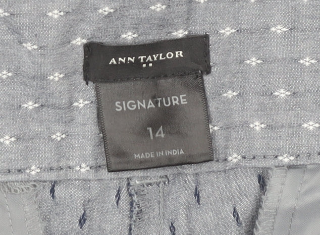 Ann Taylor Women’s Grey Chino Trousers Size 14 Regular Fit