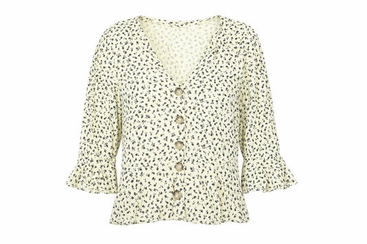 Womens UK Size 8 H&M Beige Tunic Blouse