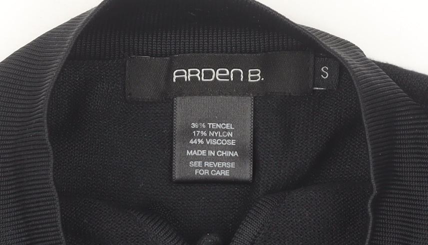 Arden B. Women’s Black Ruffle High Neck Tunic Blouse Size S